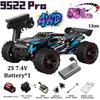WLtoys 9522 Pro 1:16 4WD Бесколлекторная Профессиональная Гоночная Машина 85 км/ч Пульт Дистанционного Управления Внедорожный Дрифт RC Машина для Дороги И Внедорожья