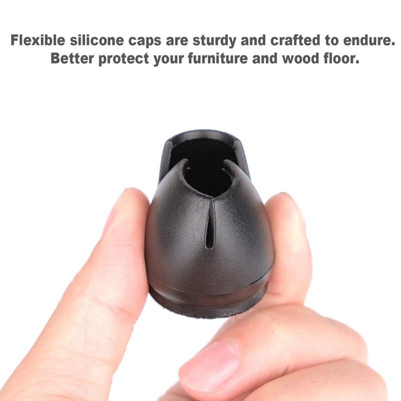 16/24Pcs Silicone Table Chair Leg Mat with Felt Non-slip Floor Desk Rubber Feet Pad Protection Bottom Cover Cap Woodfloor Protector