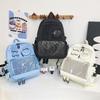 Large Capacity Japanese Ita Bag Backpack with Transparent Front for Badges and Dolls - Versatile Student School Bag