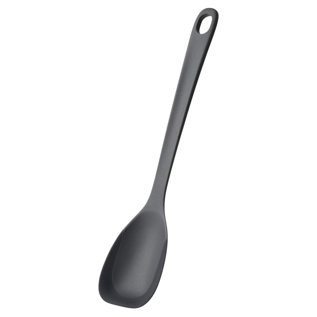 Marna Spoon Spatula for Easy Without Silicone Spoon Spatula Ladle for Cooking Kitchen Utensils Dark Gray K803DGY Stir-Frying (Scoops Leaving/Flat