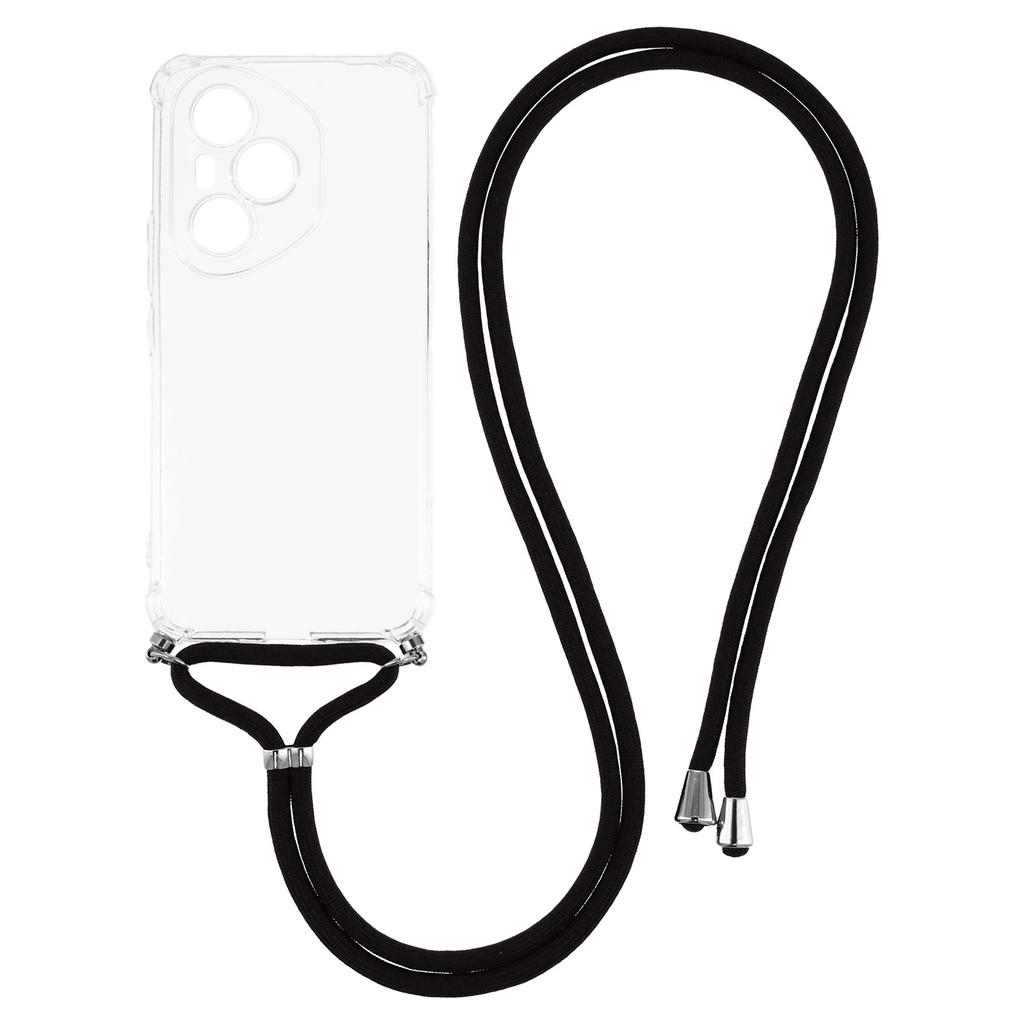 For Honor 400 Pro 5G (Global) Case Reinforced Corner TPU Clear Phone Cover with Lanyard