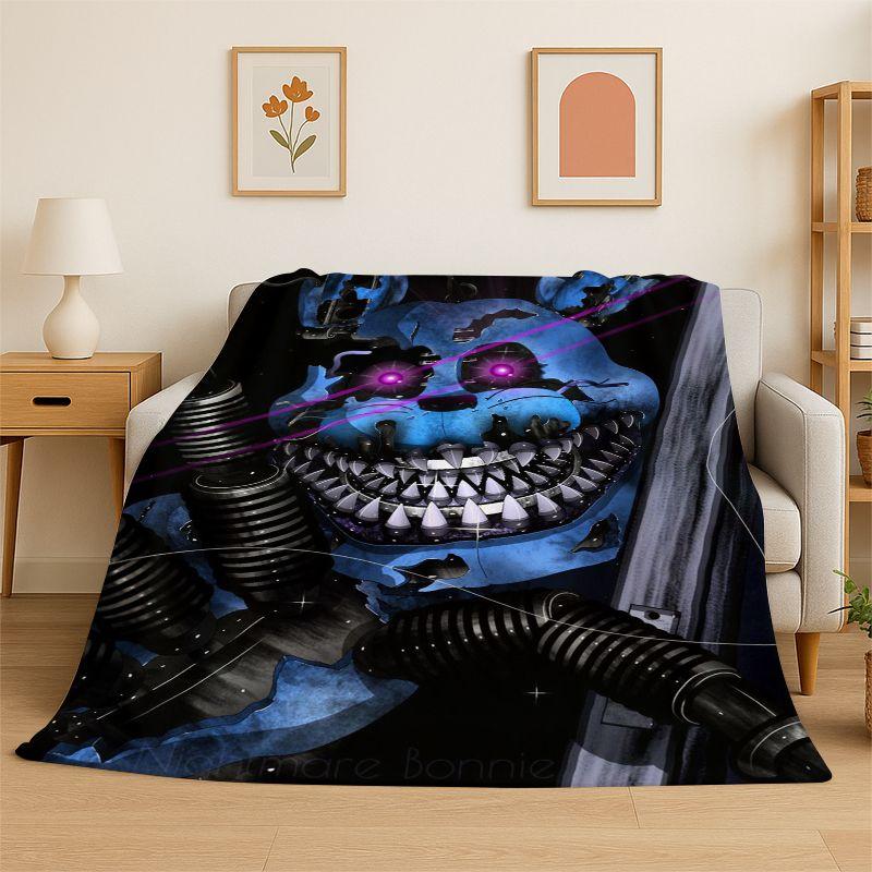 Игровой хоррор F-FNAF Фредди Мягкое фланелевое одеяло, Теплое уютное одеяло для кровати, Дивана, Софы, Спальни, Гостиной, Путешествий, Пикника