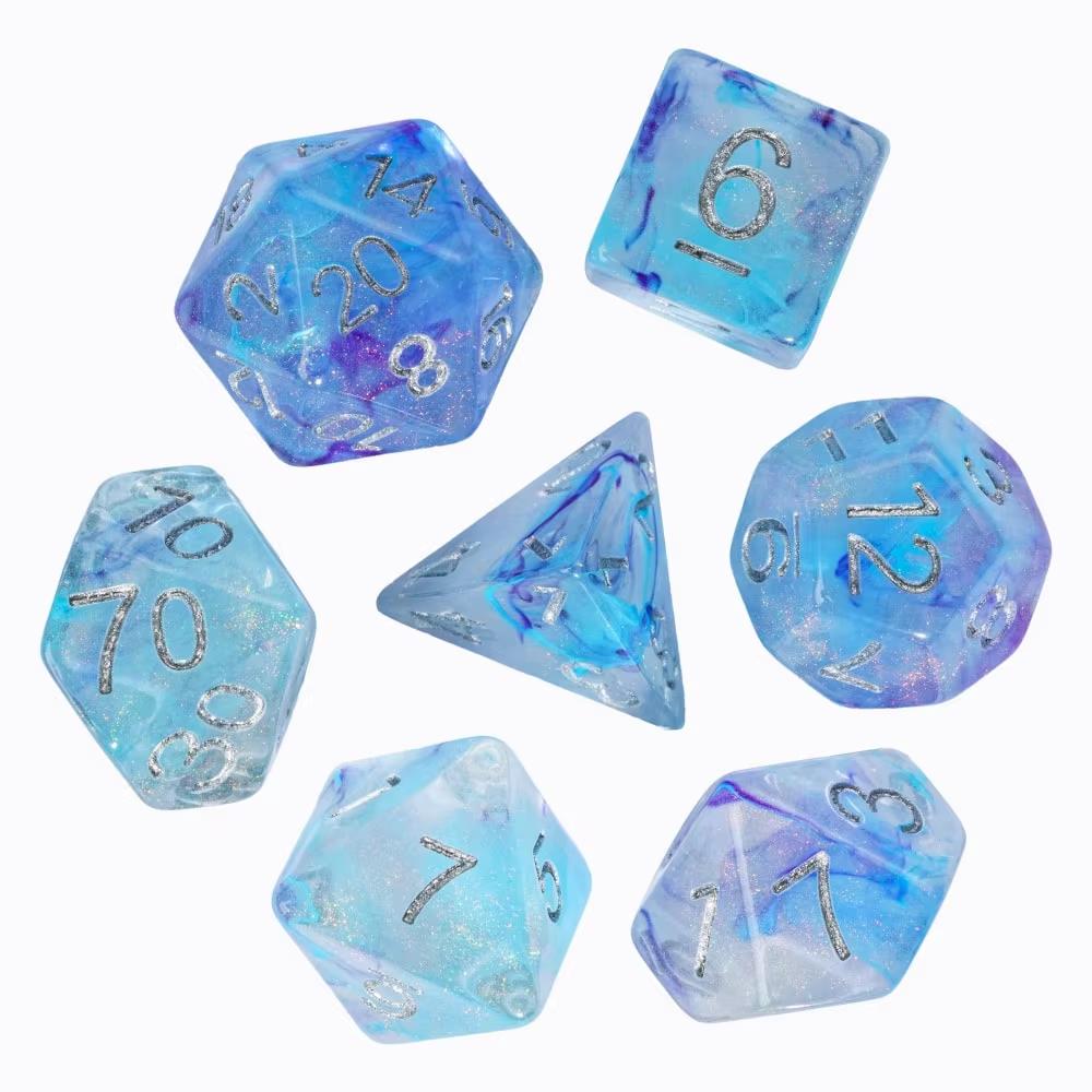 Cusdie D&D Дымовые кубики Dungeons and Dragons 7 многогранных кубиков D4 D6 D8 D10 D% D12 D20 для ролевых игр и настольных игр