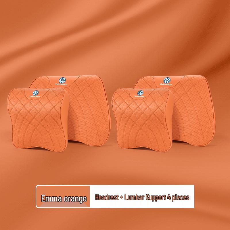 Volkswagen Car Headrest & Lumbar Support Pillow for Sagitar, Lavida, Passat, Bora, Tavendor, Magotan - Neck Protection
