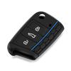 Силиконовый чехол для автомобильного ключа для VW Golf 7 MK7, 3 кнопки, складной дистанционный брелок для сиденья, автомобильные аксессуары для Skoda