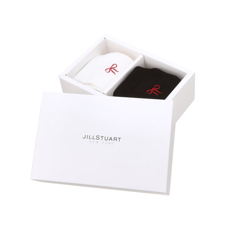 JILLSTUART [Gift Box Packaging] Women's Ribbon Point Mesh Mid-Calf Socks 2-Piece Set JASS6E041R2