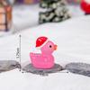 100Pcs Glow in the Dark Mini Christmas Duck Figurines Tiny Luminous Resin Santa Hat Ducks DIY Crafts Desktop Decor