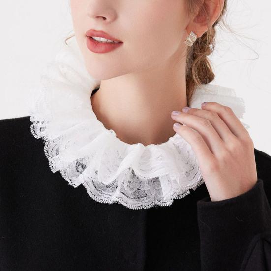 Свитшоты с круглым вырезом и ложным воротником, топы, ложный воротник, кружевная застежка, рубашка для Хэллоуина, маскарада, улучшитель линии шеи