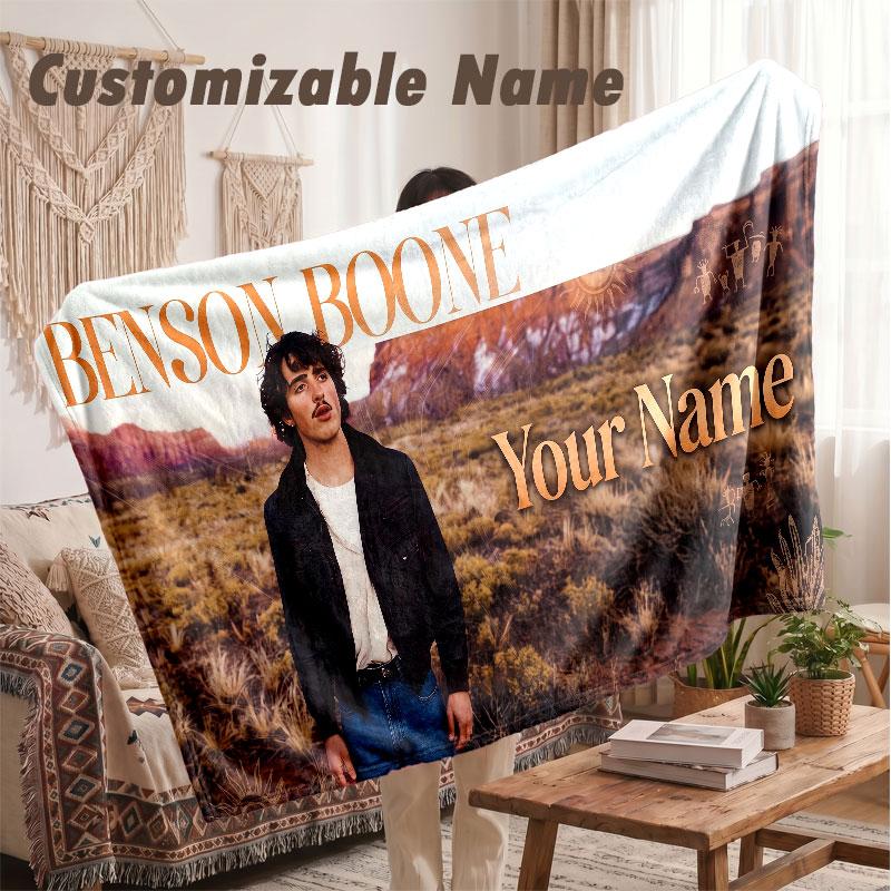 Фланелевое одеяло с индивидуальным именем, легкое теплое постельное одеяло Benson Boone для дивана и праздничный подарок