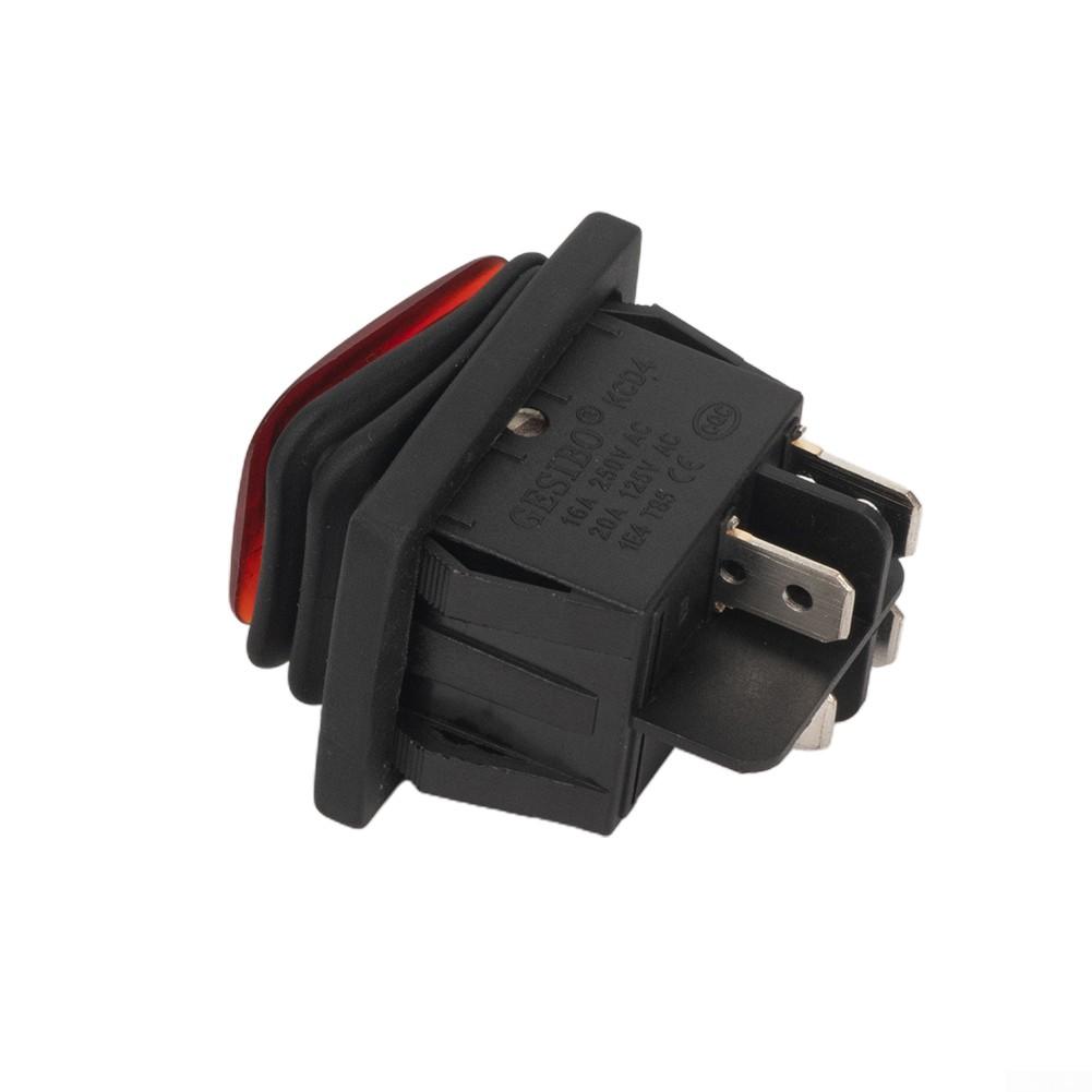 Rectangle Rocker Switch Waterproof 20A DPST IP67 Illuminated