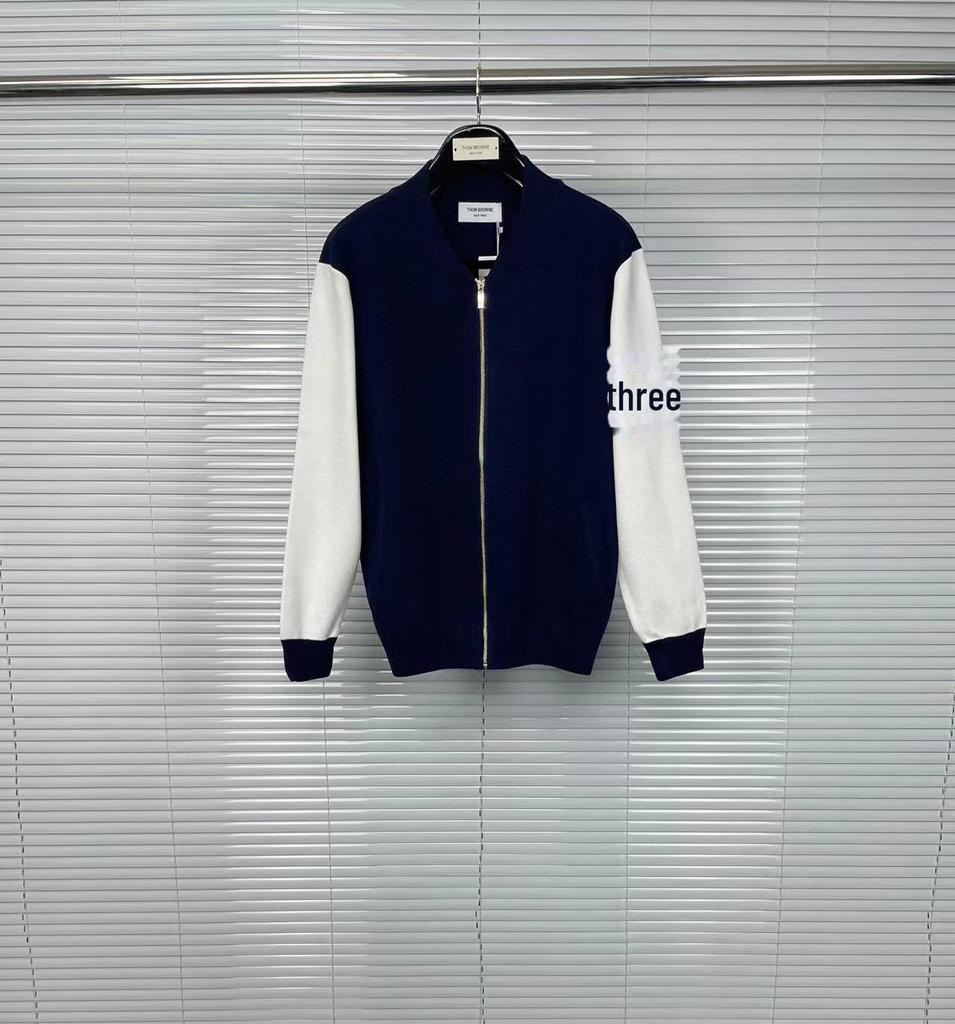 Вязаный кардиган TB Tom осень/зима в британском стиле с рукавами на молнии и косыми карманами