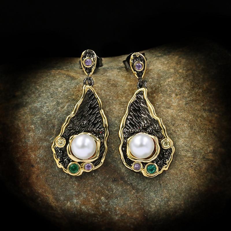 Sace Gems Преувеличенные винтажные серьги-капли с цирконом для женщин, модные цветные серьги, ювелирные изделия, подарки на годовщину