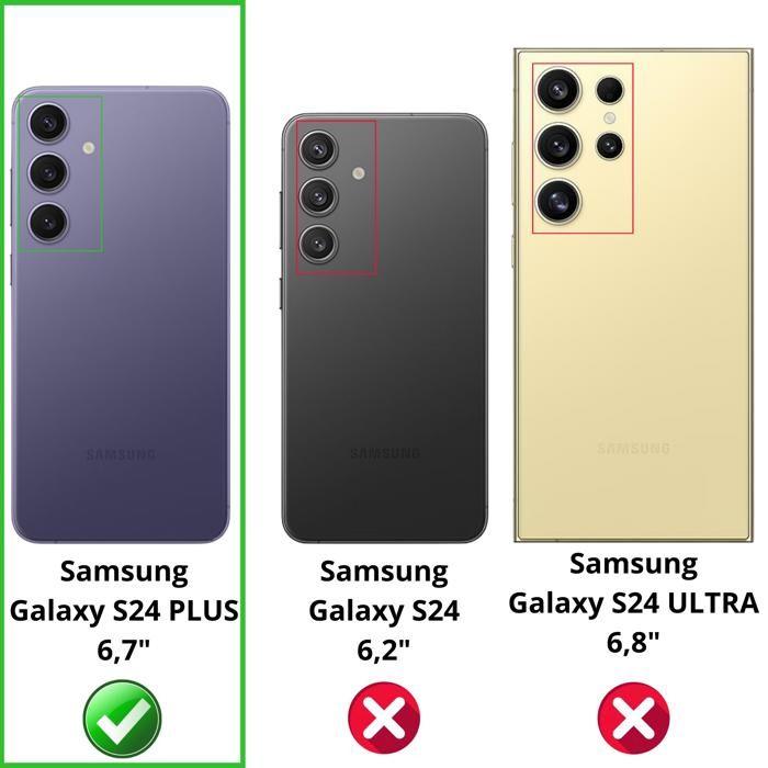 Coque antichoc pour Samsung Galaxy S24 PLUS et 2 Verres Trempé écran et 2 Protections Caméra Phonillico®