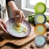 Raised Teeth Ceramic Grater Plate Colorful Embossed Manual Garlic Masher  Household Use