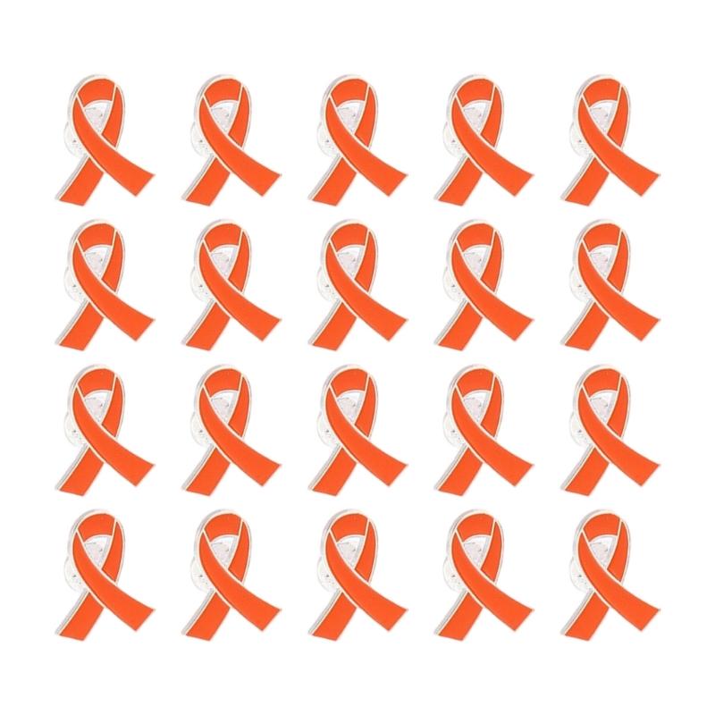 Броши-булавки с лентой из сплава для волонтеров, упаковка 20 шт., Брошь awareness рака, Благотворительные украшения, Подарок