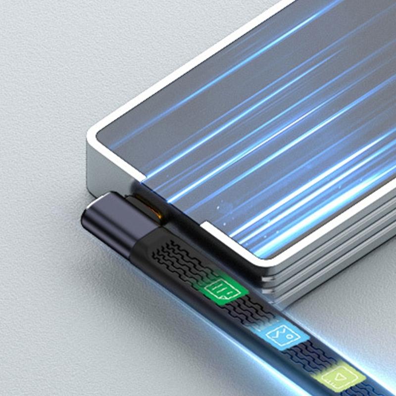 Кабель USB Type C 40 Гбит/с 240 Вт Быстрая зарядка Передача данных Короткий шнур Долговечность и Гибкая силиконовая линия