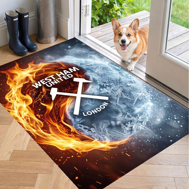 Soft Floor Carpet West Ham United Football Pattern Area Rug Decorative Mat For Home Room Decoration