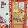 Rustic Autumn Welcome Sign with Hanging Rope for Front Door, Maple Leaf Shape Wood Holiday Plaque Decor Pumpkin And Butterfly Elements Fall