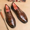 Men's Shoes 2025 Business Dress Small Leather Shoes British Style Work Shoes Brock Shoes Youth One Piece 2025