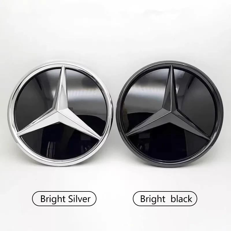 CDV1 For Mercedes Benz 3d Chrome Black Star Logo Car Front Grille Emblem For Mercedes Benz W205 W212 W207 A B C E SLK GLK CLA CLS Via