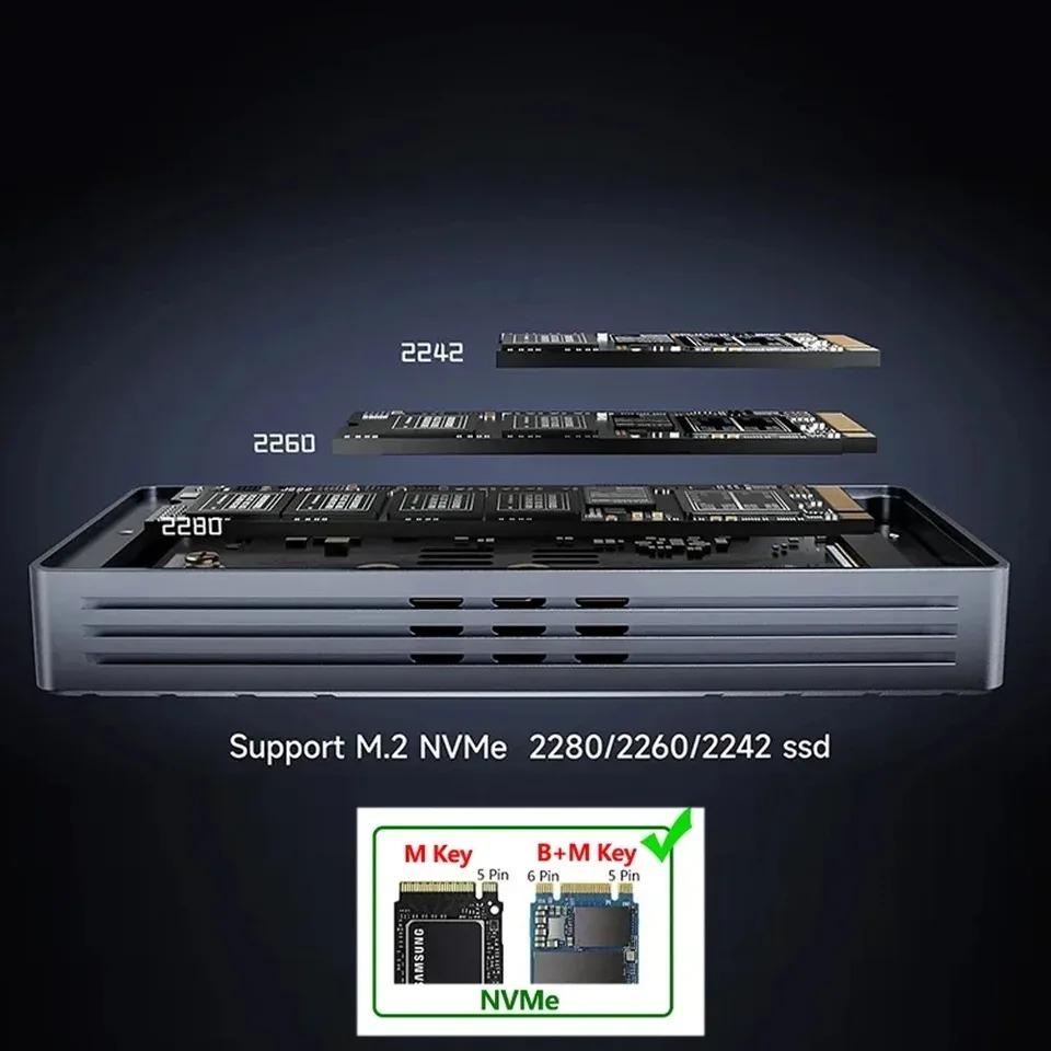 Корпус для твердотельного накопителя USB 4.0 40 Гбит/с USB-C M.2 NVMe SSD, внешний жесткий диск USB 4.0, коробка для Macbook, iPad, телефона, ноутбука