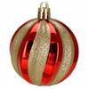 Boules de Noël - SPRINGOS - Lot de 6 - Rouge - 7 cm - Paillettes dorées