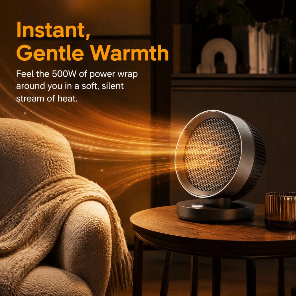 Adjustable Thermostat Space Heater Fan Mode PTC Space Heater Electric Heating Fan Home Use