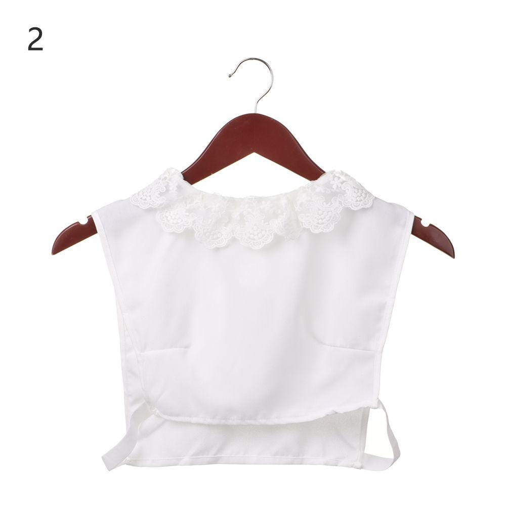 Front Tie White Lapel Fake Collar Blouse Detachable Collar Fake Women Vintage Lace Ladies False Blouse Collar Half Shirt