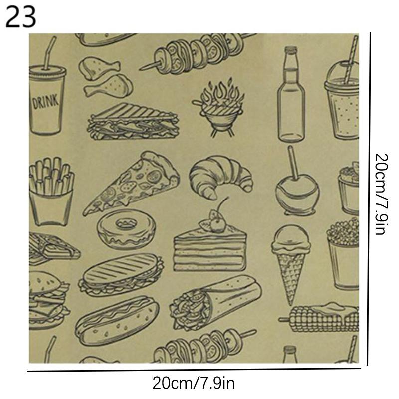 50Pieces Of Absorbent Paper Sandwiches Burgers Fries Fried Food Wrappers Plate Mats Waxed Paper And Baking Paper