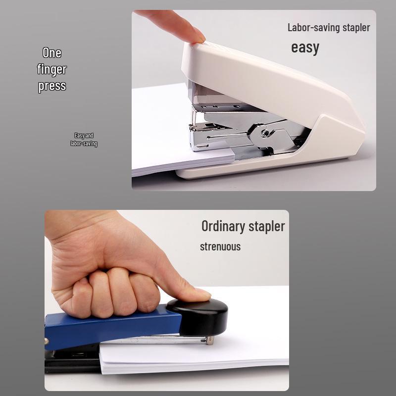 Deli Stationery Student & Office Labor-Saving Stapler, Large & Medium Sizes, Thickened Design