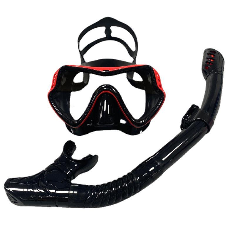 Snorkeling & Diving Set: Large Frame Silicone Mask and Snorkel for Men and Women