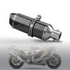 1.5-2in Inlet Motorcycle Exhaust Muffler Pipes Slip On Silencer Carbon Fiber Style Tail Tube High
