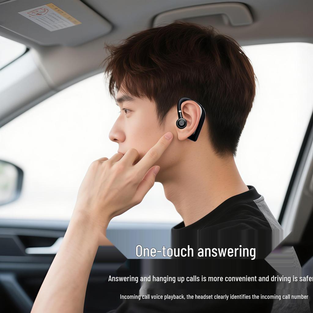 Наушники-вкладыши Bluetooth с длинным сроком службы и поворотным креплением на ухо: Спорт и Бизнес, Защита от утечки звука, Односторонний дизайн