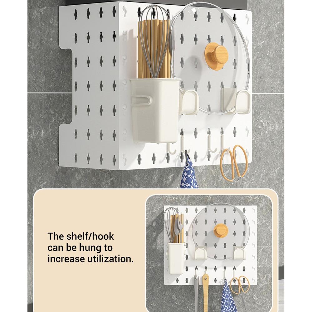 Decorative Hole Plate Pegboard Display Rack ABS Multi Function Storage Rack Kitchen Decoration
