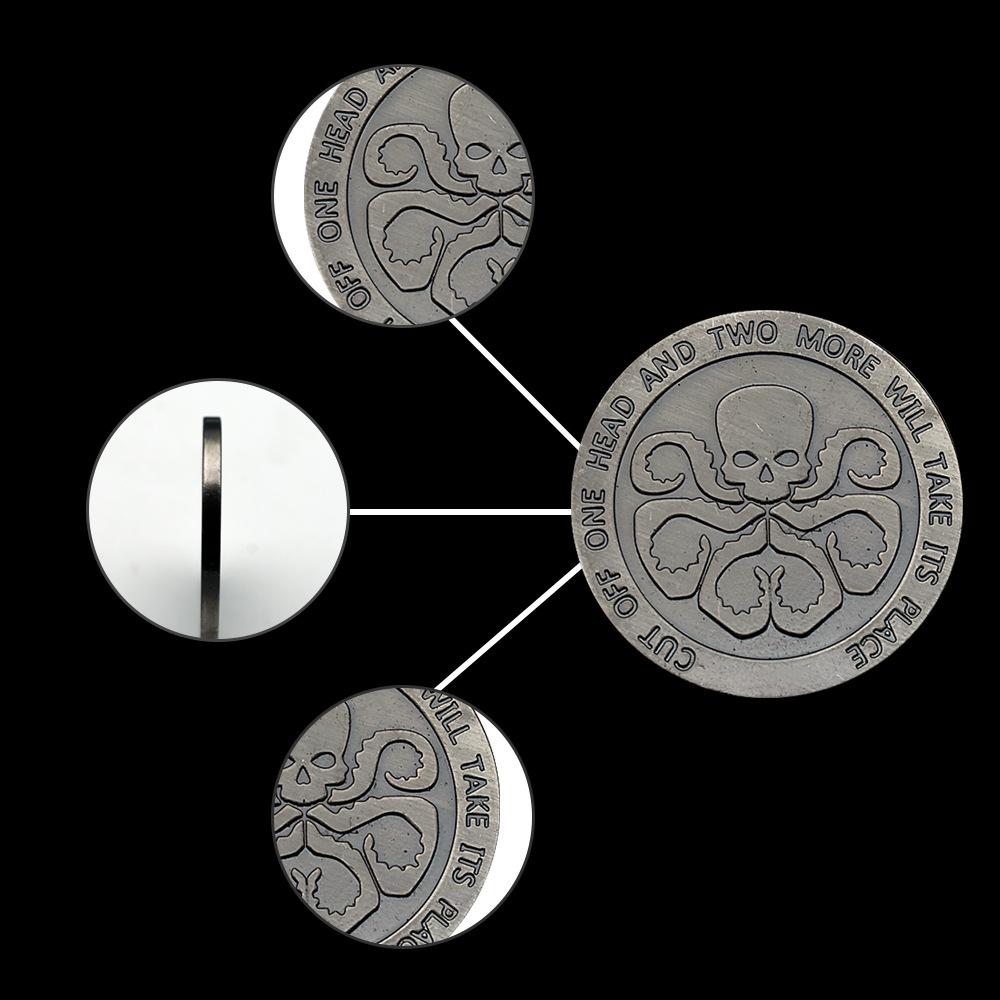 Movie manga, Hydra coin challenge badge, metal relief bedroom decoration, collection gift