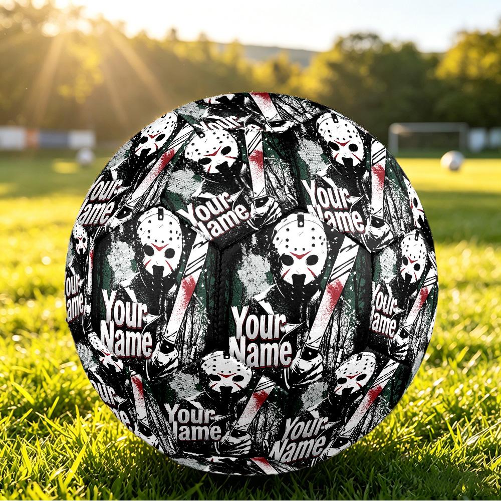 Size 5 FootballFriday the 13th Jason Voorhees Durable PU Soccer Ball for Sports Training Outdoor Competition