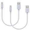 Лот 2 Кабеля 20см USB Lightning Зарядное устройство Белый для iPhone 14 / 13 / 12 / 11 / SE / X / XR / 7 / 8 / 6 / 5 / AirPods Phonillico