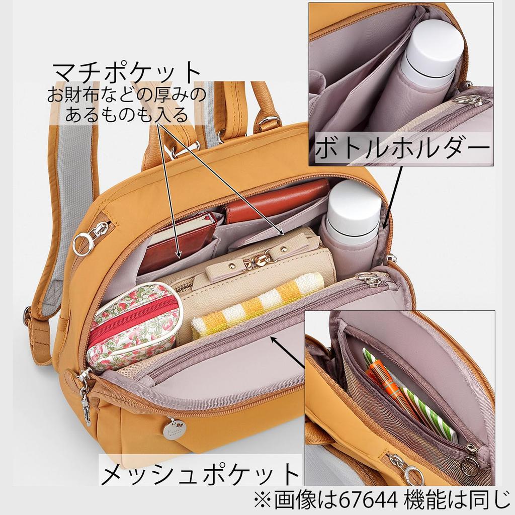 Rucksack with Pocket Ladies A4 Size Multifunctional Orange [Kanana Project] PJ1-4th Anti-Virus No.67645