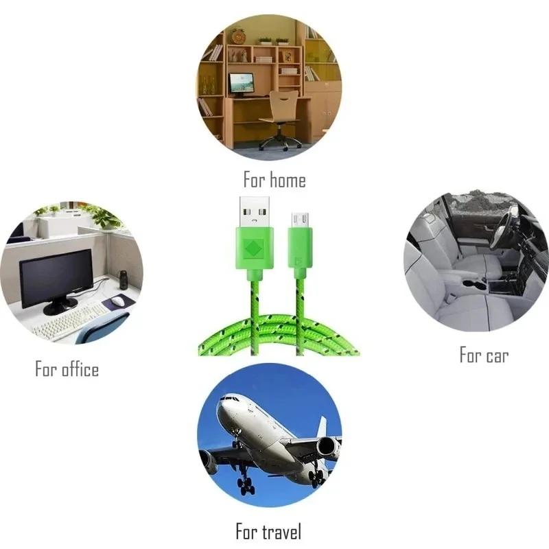 1-4pcs Micro Cable USB Fast Charge Data Cable For Xiaomi Redmi Huawei Android Mobile Phone 0.5m1M 2M 3M Nylon Braided USB Cables