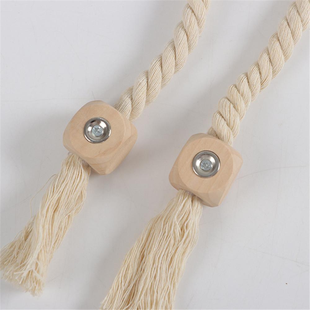 Hand-Woven Solid Wooden Magnetic Knot Buckle Curtain Tiebacks Boho Style Suitable For Living Room Bedroom Home Decoration