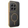 For OnePlus 12 5G Phone Case Carbon Fiber Textured Electroplated TPU Back Cover