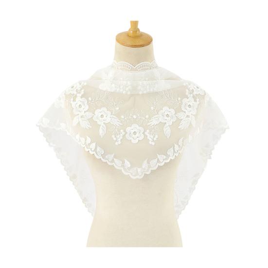 Triangle Scarf Lace Satin Shawl Scarf Hollow Embroidery Flower Pattern Beach Sun Protection Shawl Women