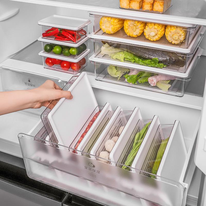 Transparent Refrigerator Storage Box, Vegetable Preparation, Frozen Meat Packing Box, Food Grade Fruit and Vegetable Preservation, Frozen Sealed Box