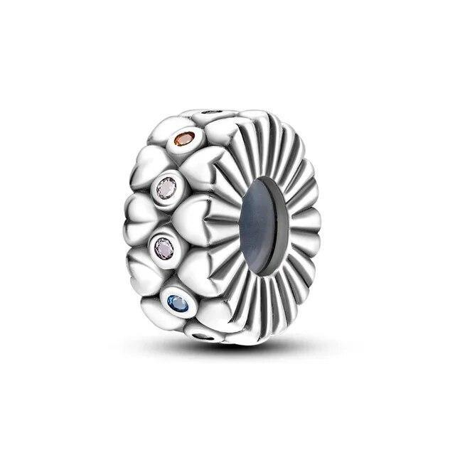 925 Sterling Silver Classic Flowers Love Beads Fit Bracelet Beads Pendant Colorful Women Jewelry DIY Gift 2024