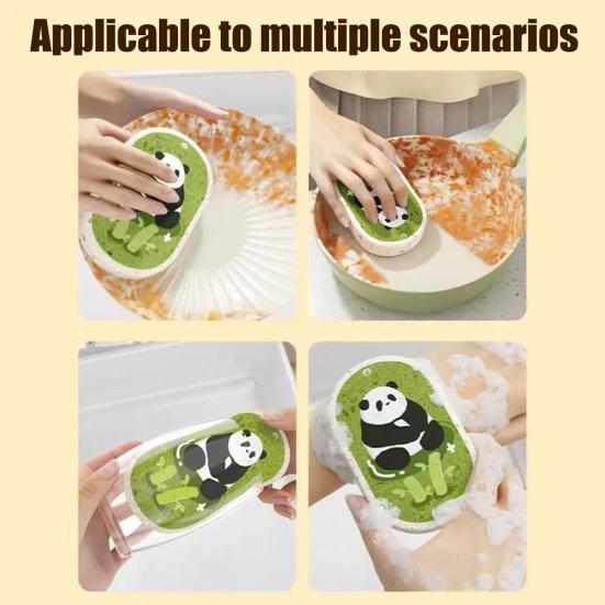 1/3 шт. Утолщенная губка из древесной целлюлозы с мультяшным рисунком, безопасная для детей, для мытья посуды, впитывающая масло, неабразивная губка для мытья кастрюль