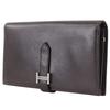 HERMES Beansufla Purse Brown/SilverHardware Box carf unisex Used