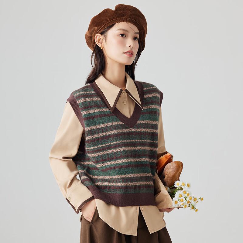 Женский трикотажный жилет в стиле ретро с полосками от Inman