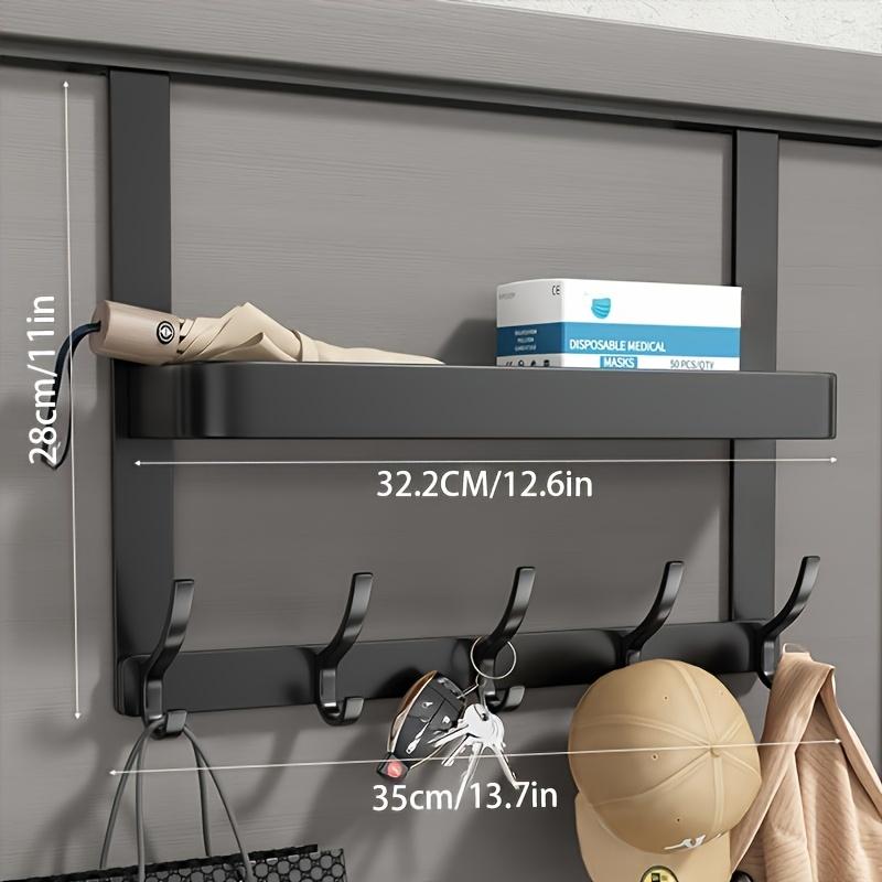 Space-Saving Over-the-Door Hook Rack, Durable Carbon Steel Organizer for Towels, Coats & Accessories - Perfect for Bedroom & Bathroom Storage