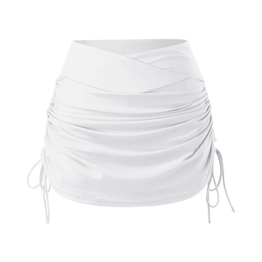 Swim Skirts For Women Swimwear Shorts Under Trendy High Waisted Drawstring Skirts