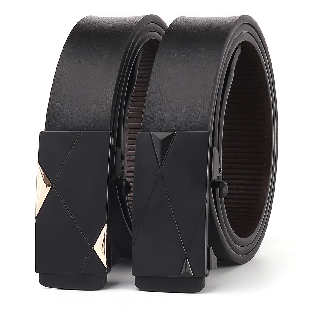 Men'S Belt Cowhide Automatic Buckle Belt Business Casual Medium Green Belt Men'S Can